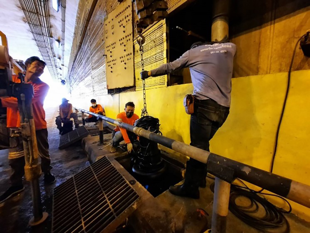 ระบายน้าท่วมขังในอุโมงค์ - จังหวัดขอนแก่น